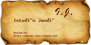 István Jenő névjegykártya